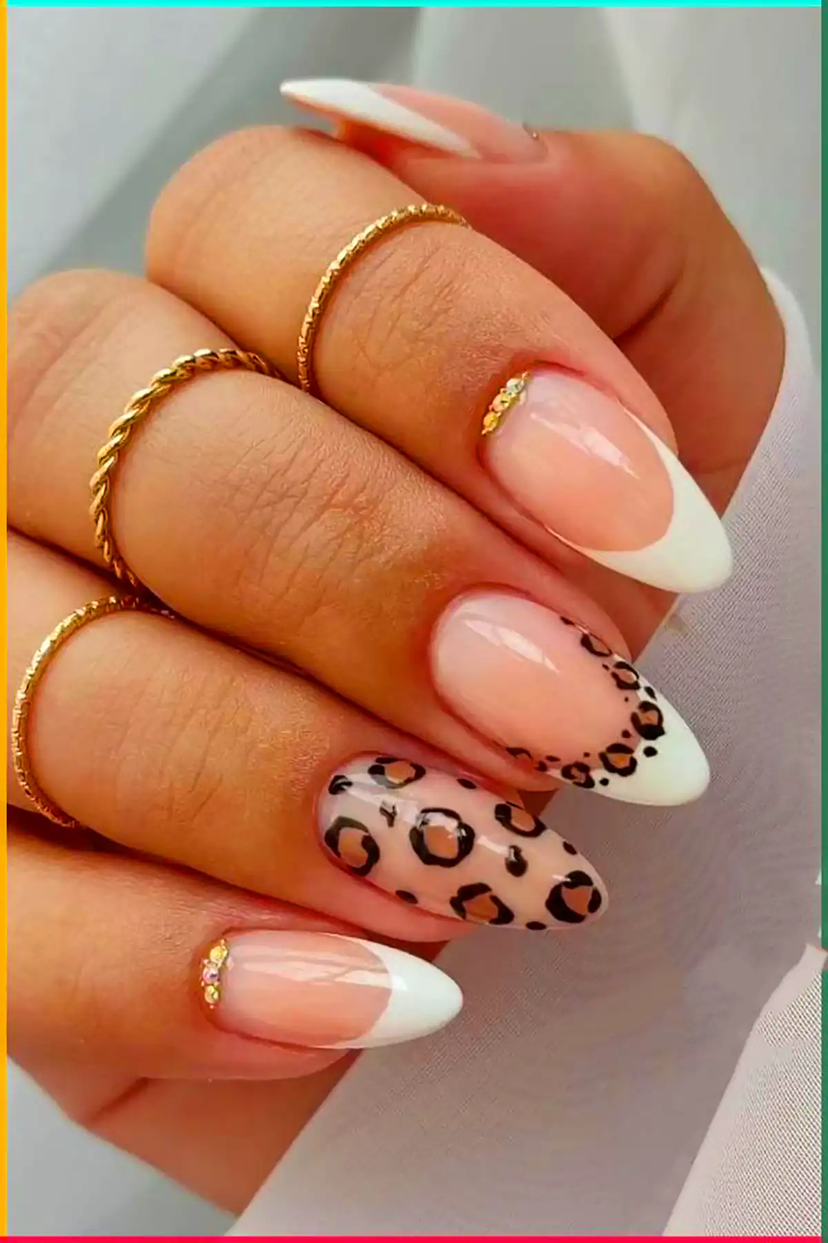 ایده طراحی ناخن پلنگی سفید