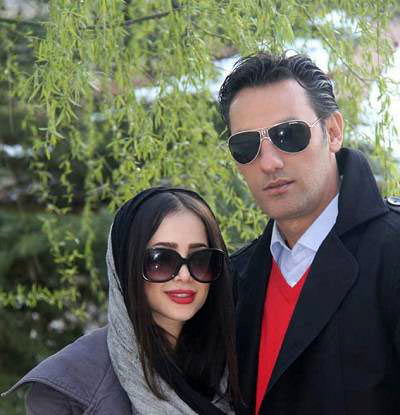 الناز حبیبی و همسرش